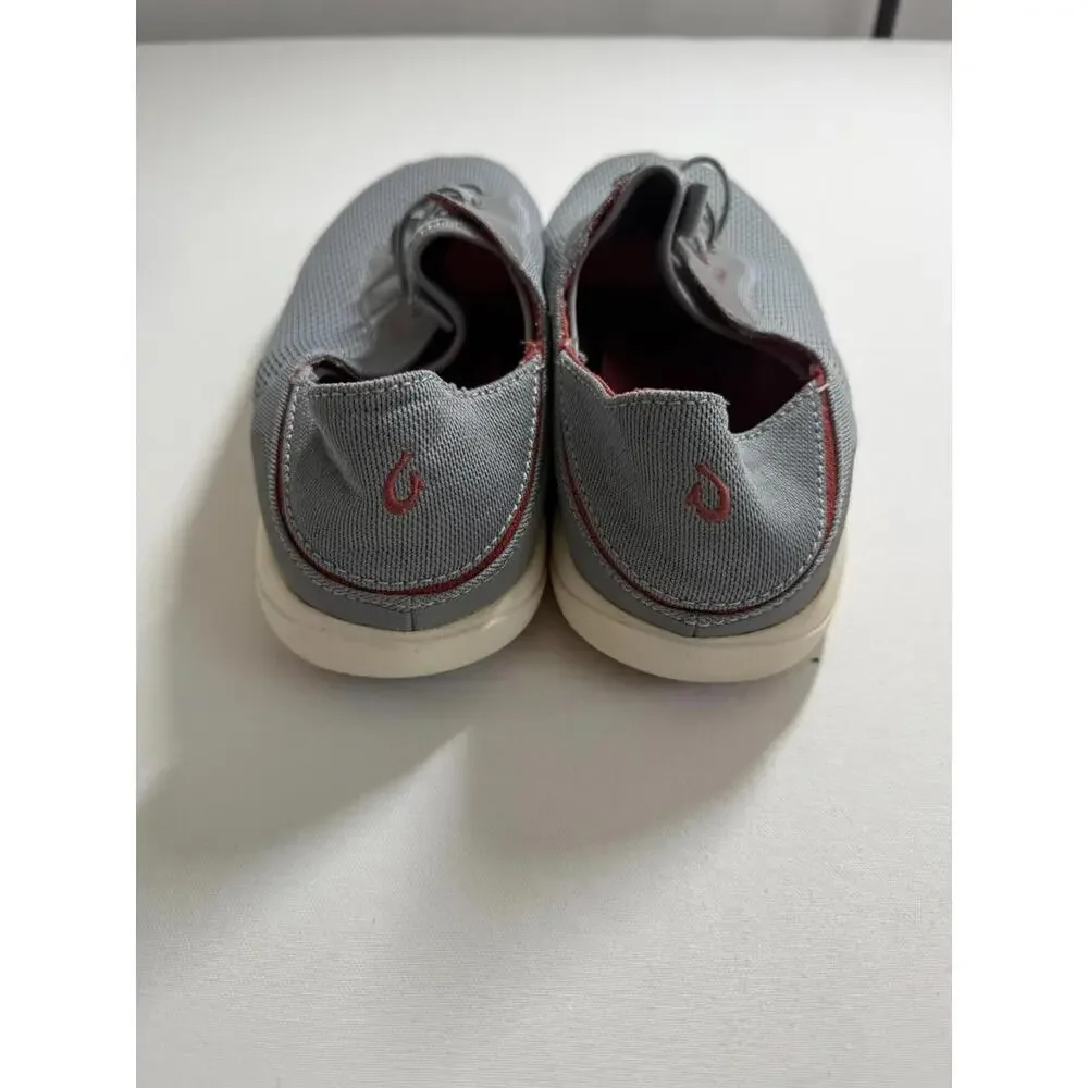 Olukai Moku Pae Shoes Sneakers Men's 10 Gray Mesh Slip On Casual Boat Loafers - Picture 5 of 7